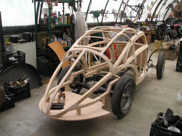 new wood structure on car